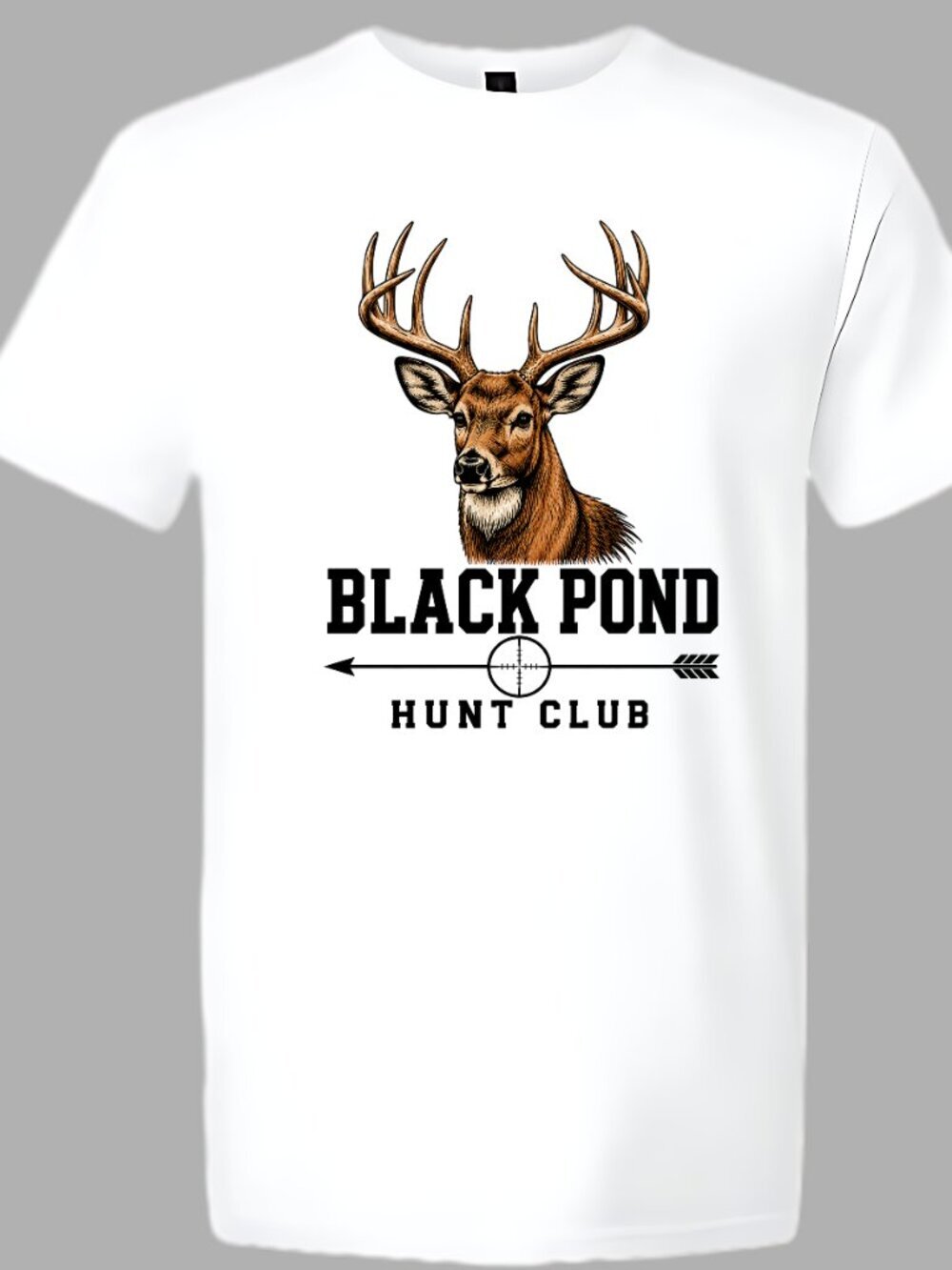 Black Pond Deer Hunt Club T-shirt White Unisex - Picture 3 of 5